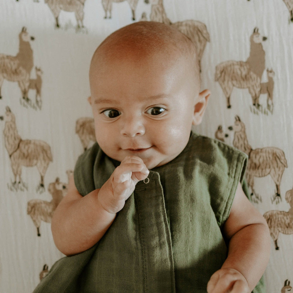 Little Unicorn Cotton Muslin Crib Sheet | Llama Llama