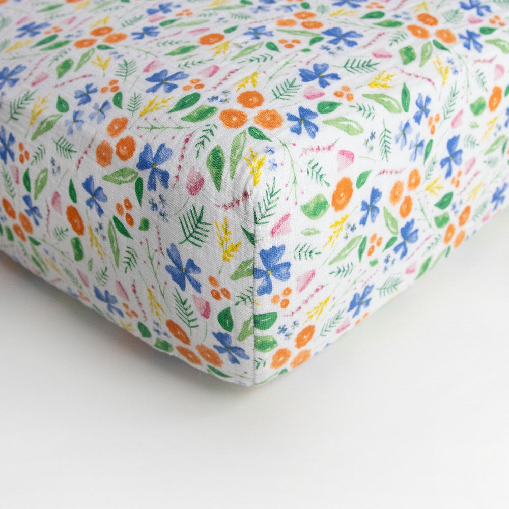 Little Unicorn Cotton Muslin Crib Sheet | Mountain Bloom