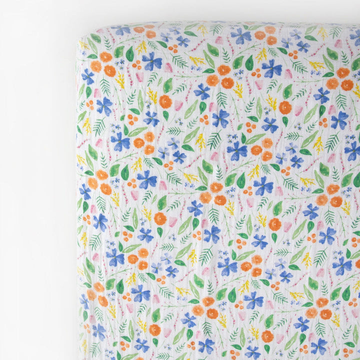 Little Unicorn Cotton Muslin Crib Sheet | Mountain Bloom