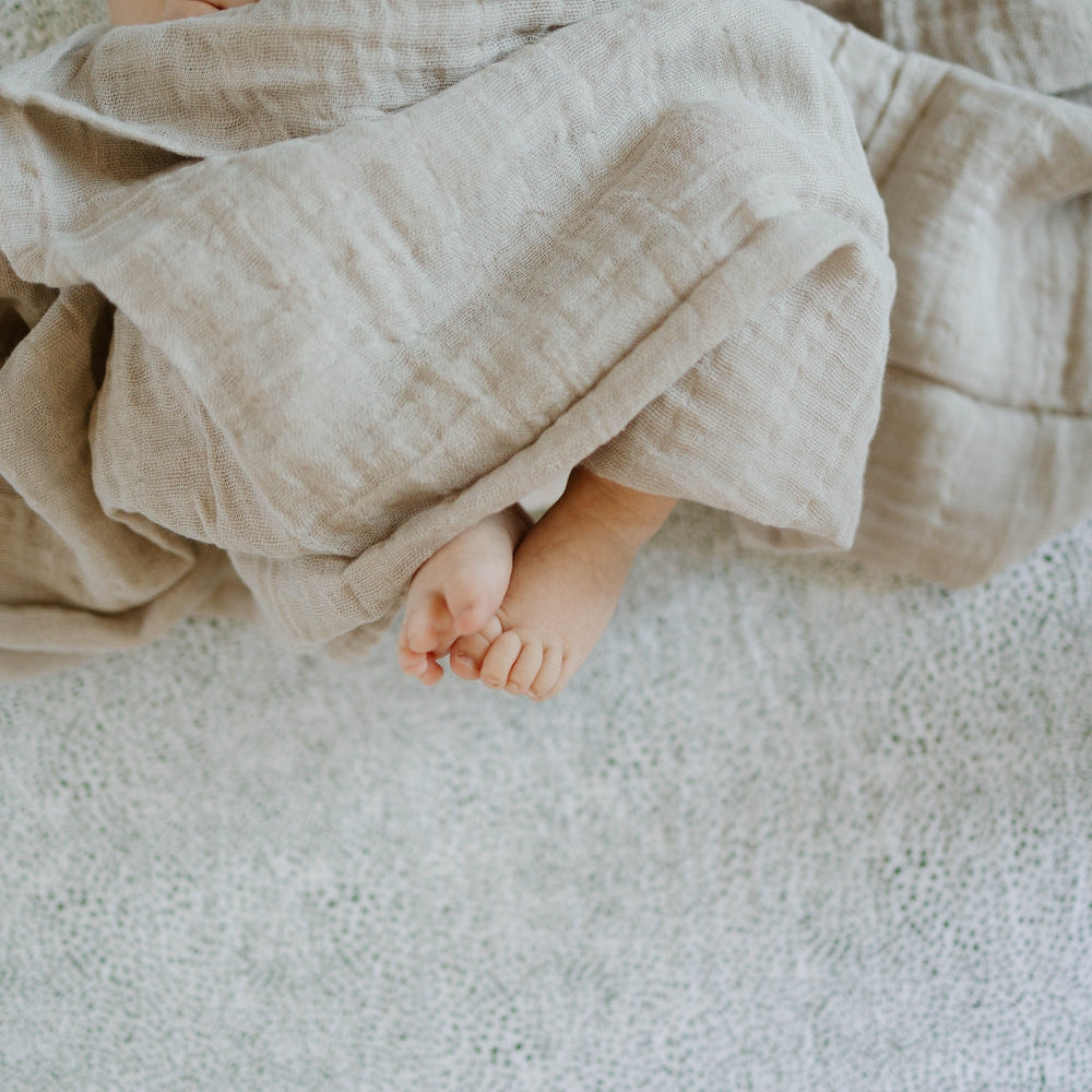 Little Unicorn Cotton Muslin Crib Sheet | Green Seed