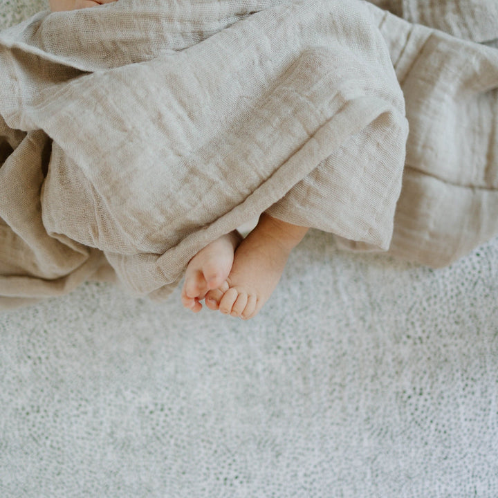 Little Unicorn Cotton Muslin Crib Sheet | Green Seed