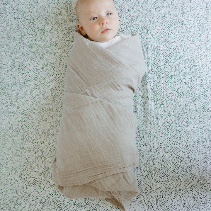 Little Unicorn Cotton Muslin Crib Sheet | Green Seed