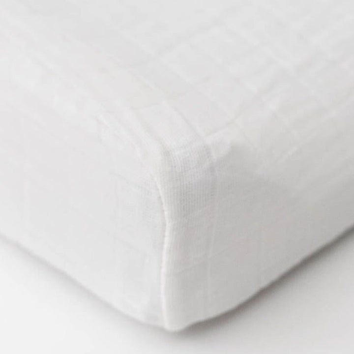 Little Unicorn Cotton Muslin Changing Pad Cover | White