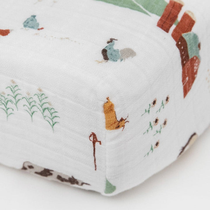 Little Unicorn Cotton Muslin Changing Pad Cover | Farmyard