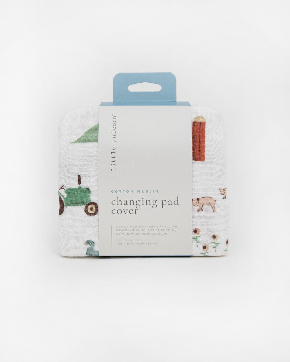 Little Unicorn Cotton Muslin Changing Pad Cover | Farmyard