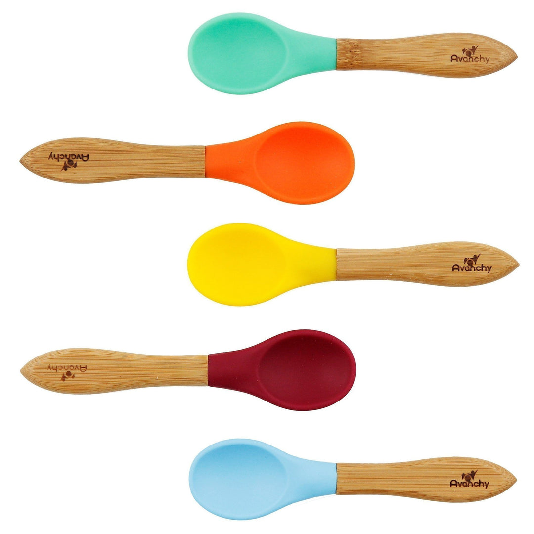 Avanchy Bamboo & Silicone Baby Spoons