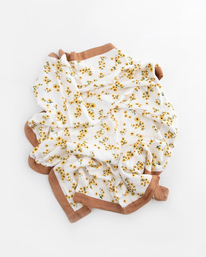 Little Unicorn Deluxe Muslin Baby Quilt | Ditsy Sunflower