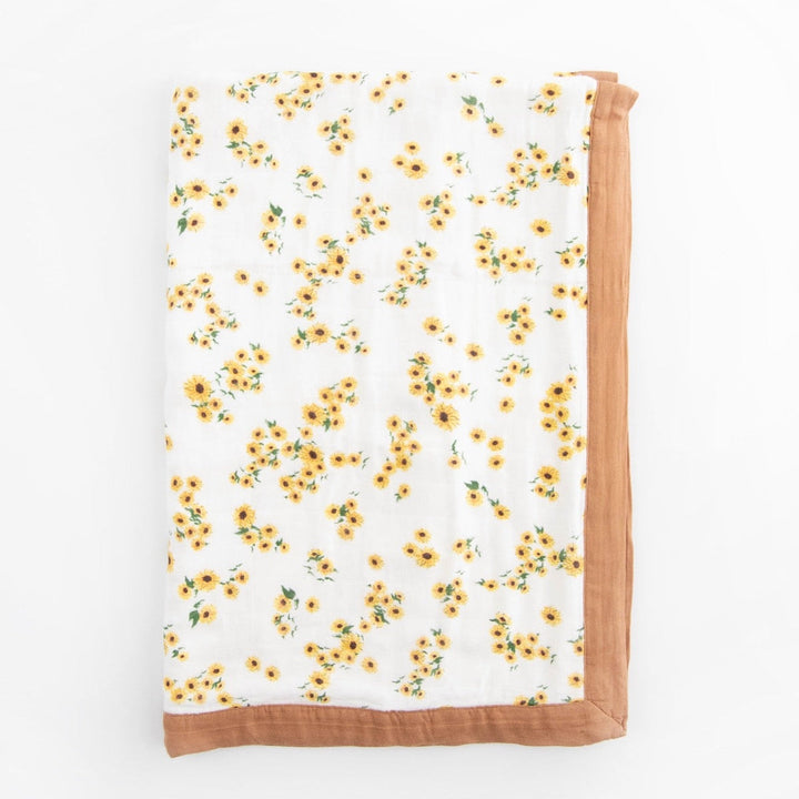 Little Unicorn Deluxe Muslin Baby Quilt | Ditsy Sunflower