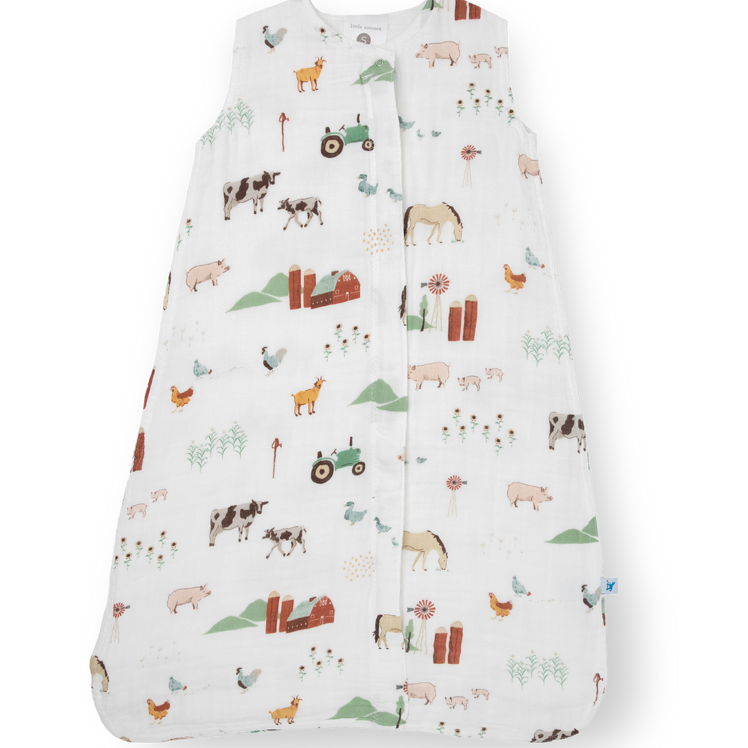 Little Unicorn Cotton Muslin Sleep Bag | Farmyard