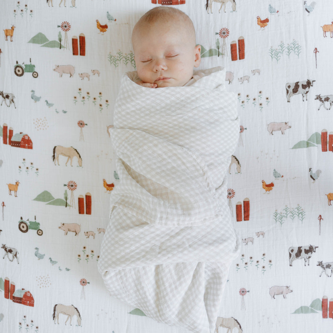 Little Unicorn Cotton Muslin Swaddle Blanket 3 Pack | Georgia Peach 2