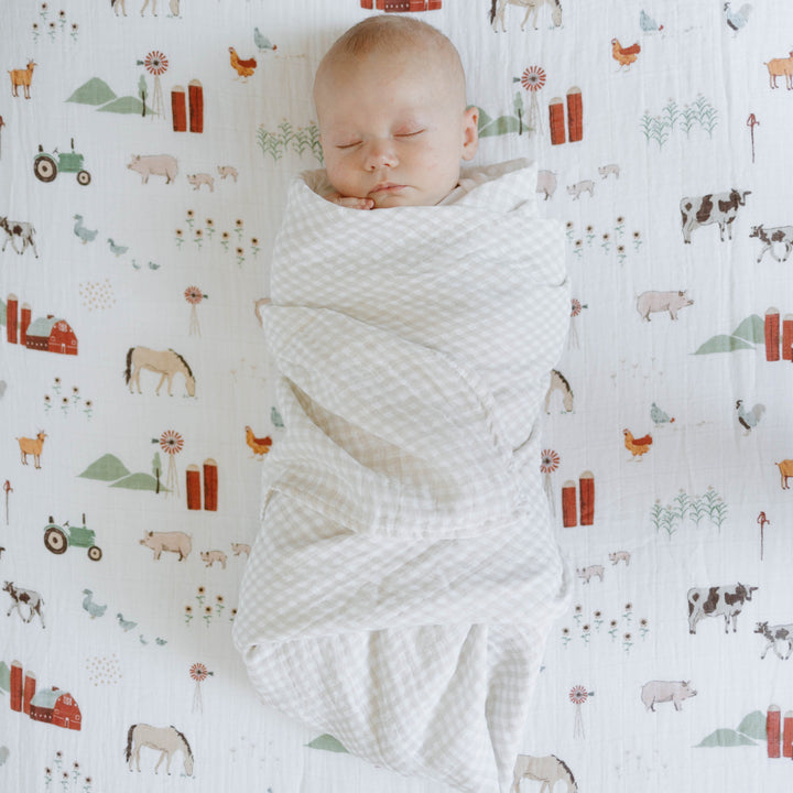 Little Unicorn Cotton Muslin Swaddle Blanket 3 Pack | Georgia Peach 2