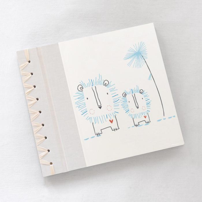 Baby Book Blue Lion - Rag & Bone Bindery