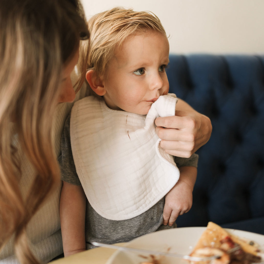 Little Unicorn Cotton Muslin Classic Bib 3 Pack | White