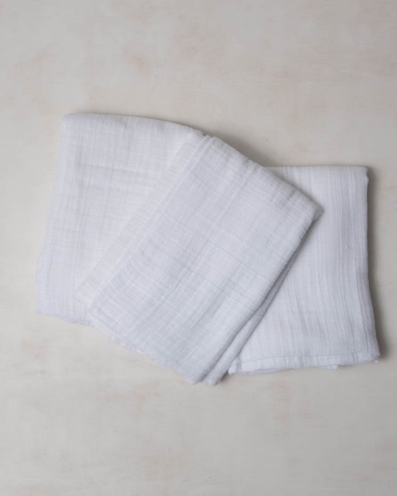 Little Unicorn Cotton Muslin Swaddle Blanket 3 Pack | White