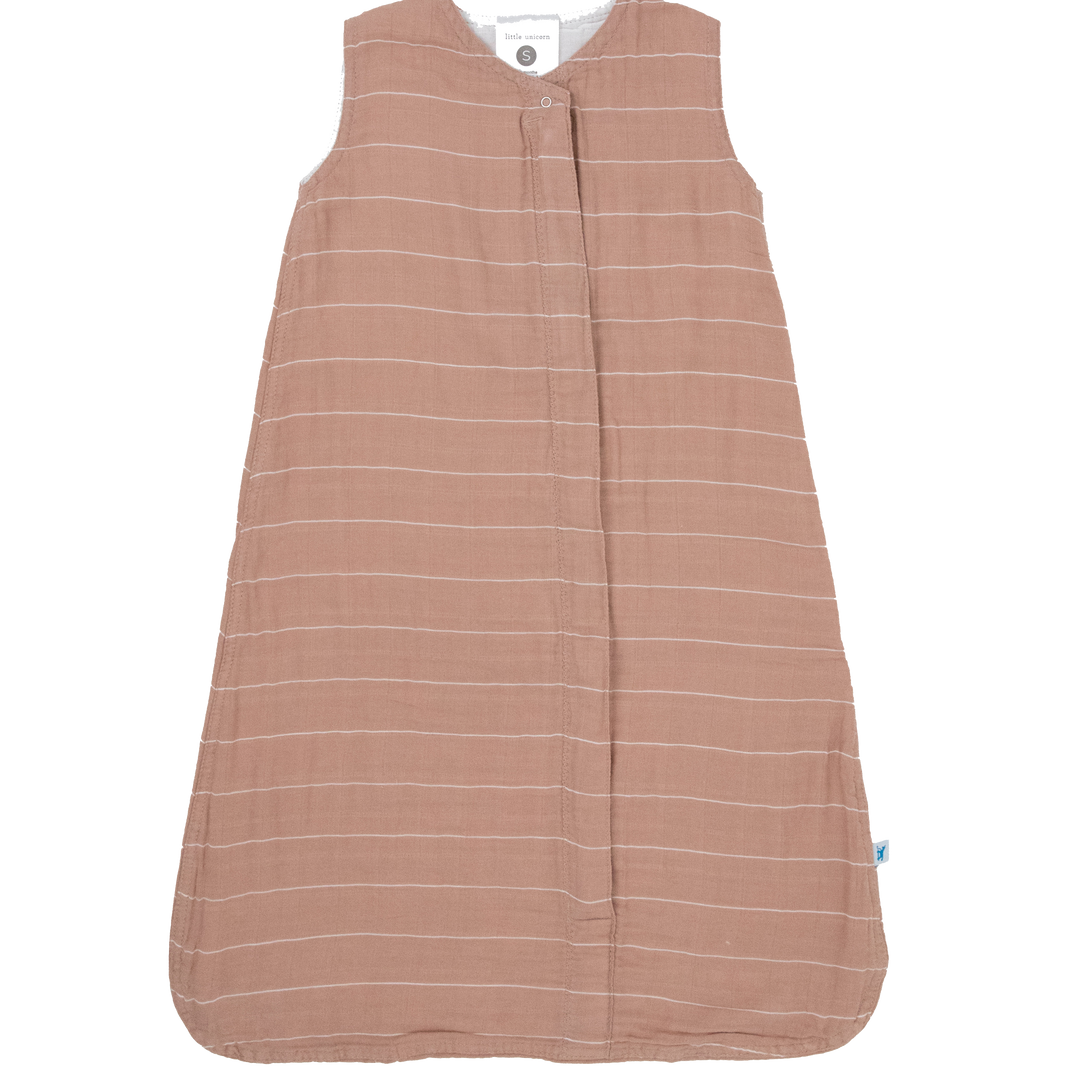 Little Unicorn Cotton Muslin Sleep Bag | Mauve Stripe