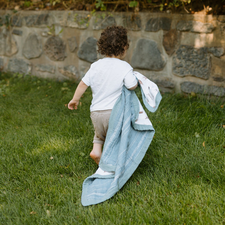 Little Unicorn Organic Cotton Muslin Baby Quilt | Animal Crackers