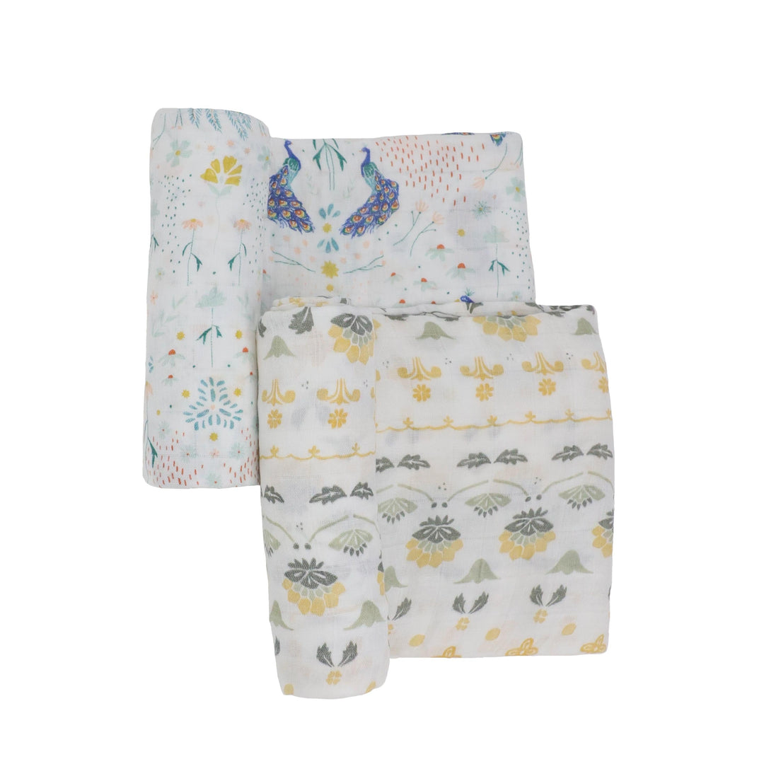 Little Unicorn Deluxe Muslin Swaddle Blanket 2 Pack | Peacock