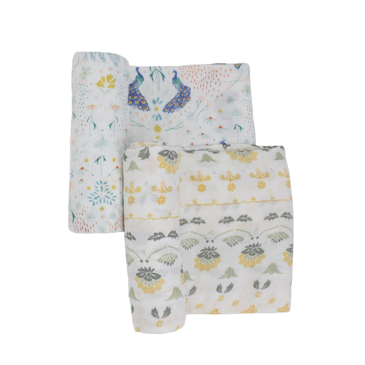 Little Unicorn Deluxe Muslin Swaddle Blanket 2 Pack | Peacock