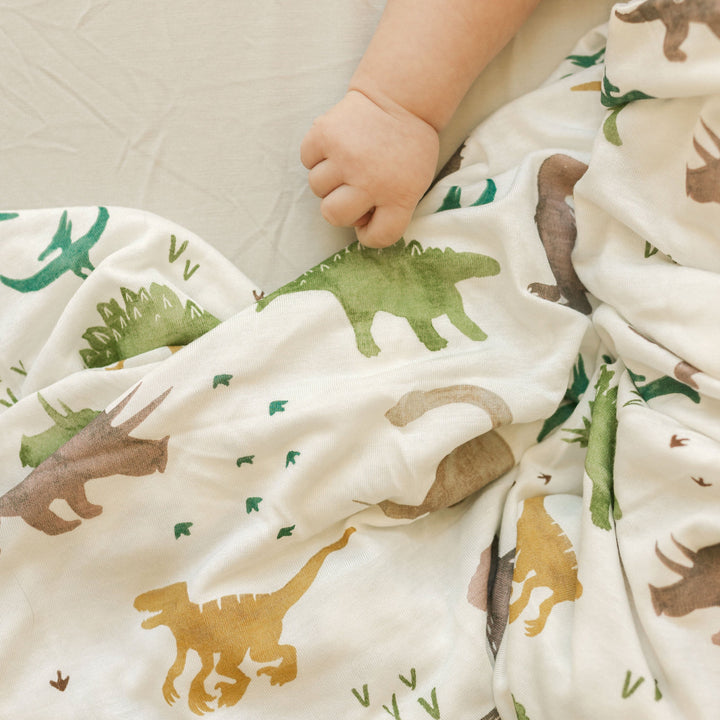 Little Unicorn Stretch Knit Swaddle Blanket 2-Pack | Dino Pals