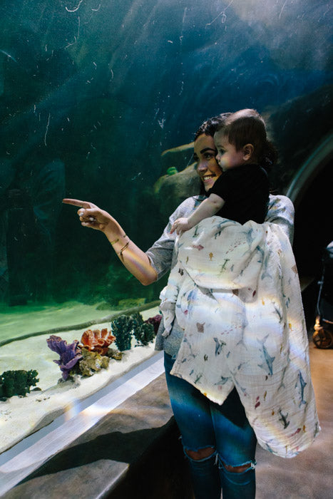 Little Unicorn Cotton Muslin Swaddle Blanket | Shark