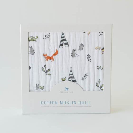Little Unicorn Original Cotton Muslin Quilt | Forest Friends