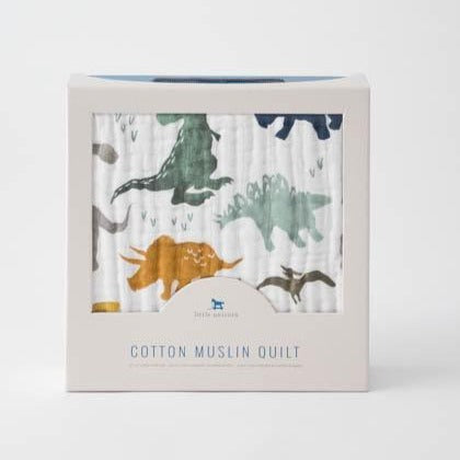 Little Unicorn Original Cotton Muslin Quilt | Dino Friends