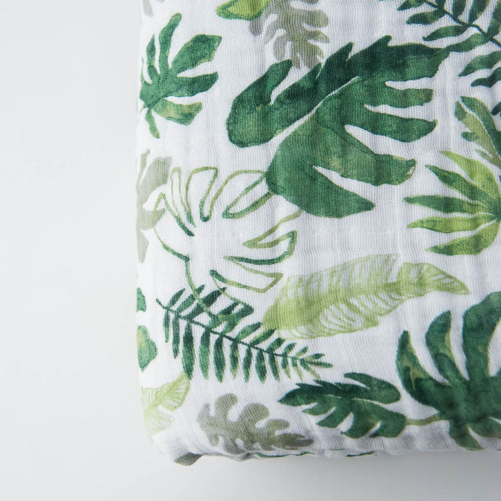Little Unicorn Original Cotton Muslin Quilt | Tropical Leaf