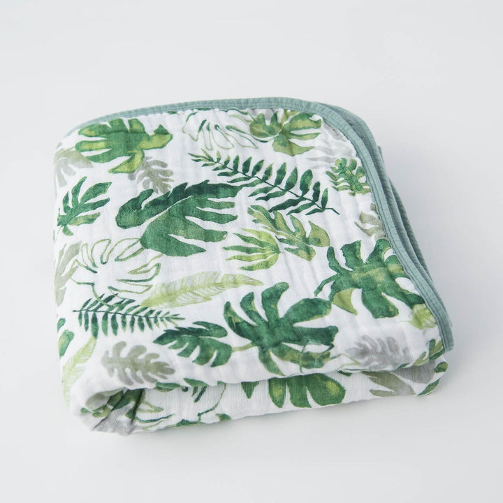 Little Unicorn Original Cotton Muslin Quilt | Tropical Leaf