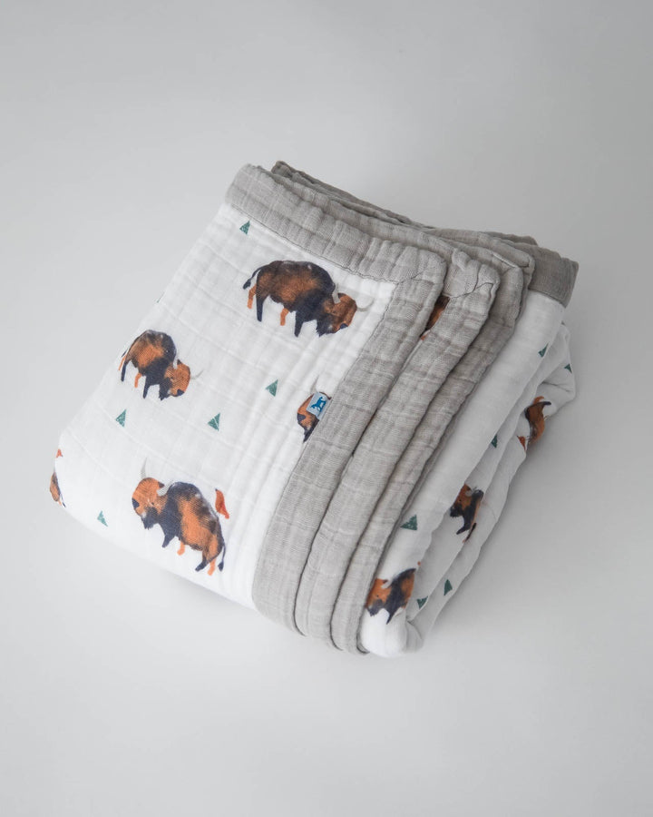 Little Unicorn Cotton Muslin Quilted Throw | Bison