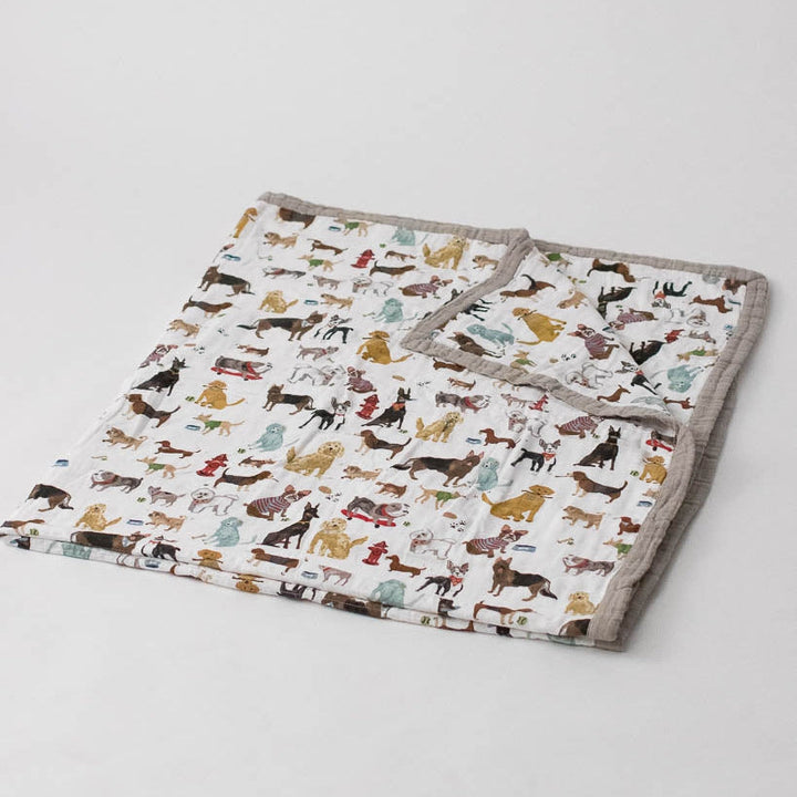 Little Unicorn Cotton Muslin Quilted Throw | Woof