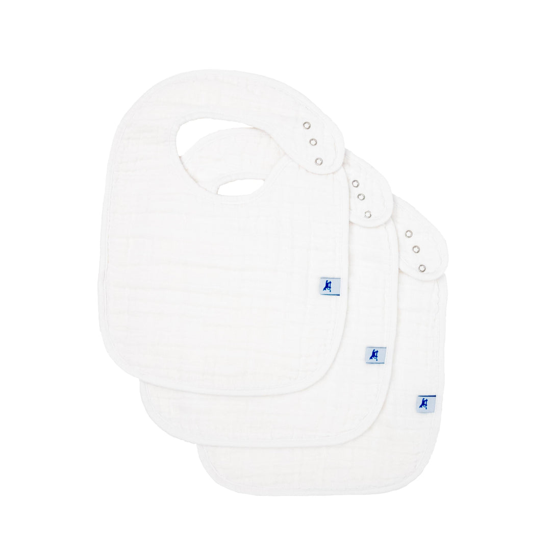 Little Unicorn Cotton Muslin Classic Bib 3 Pack | White