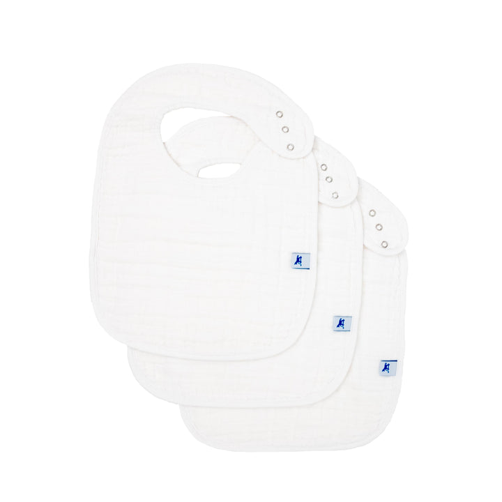 Little Unicorn Cotton Muslin Classic Bib 3 Pack | White