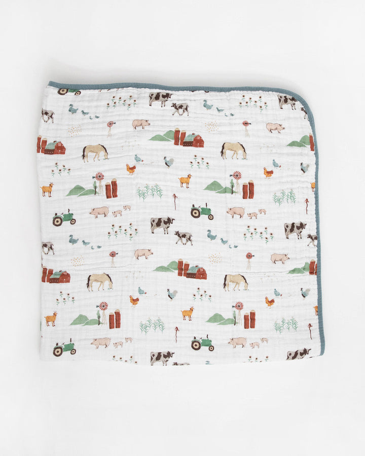 Little Unicorn Original Cotton Muslin Quilt | Farmyard