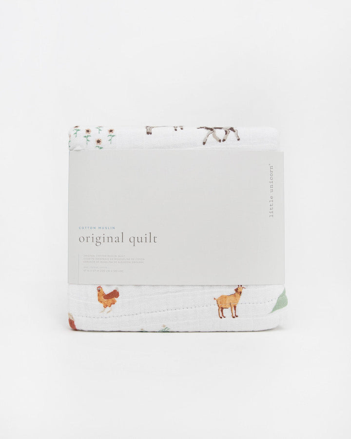 Little Unicorn Original Cotton Muslin Quilt | Farmyard