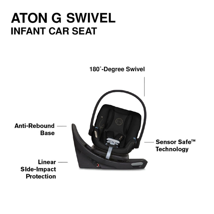 Cybex EOS Stroller + Aton G Swivel Infant Car Seat with Sensorsafe Travel System