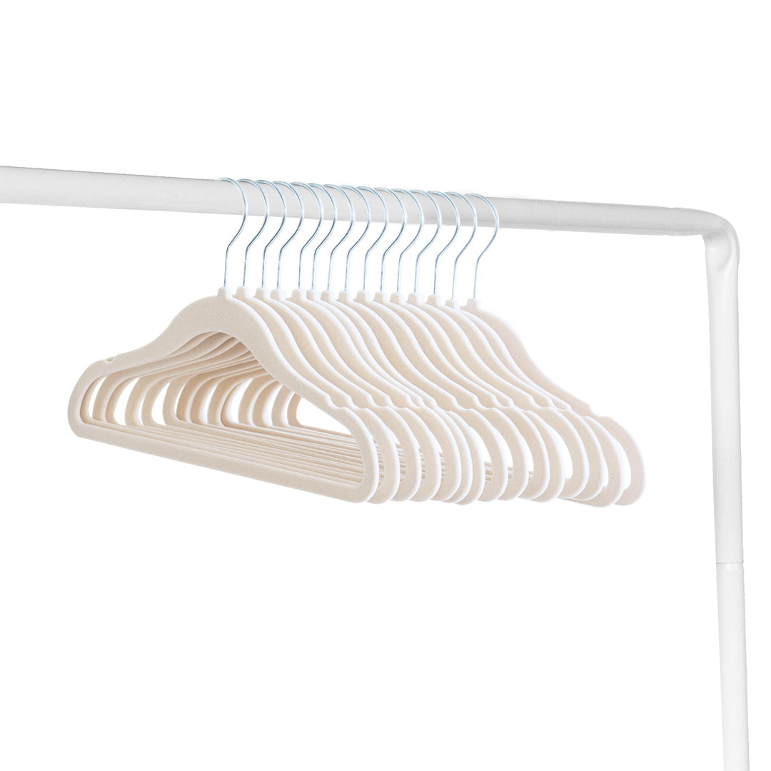 3 Sprouts Beige Velvet Non-Slip Hangers (30 Per Set)