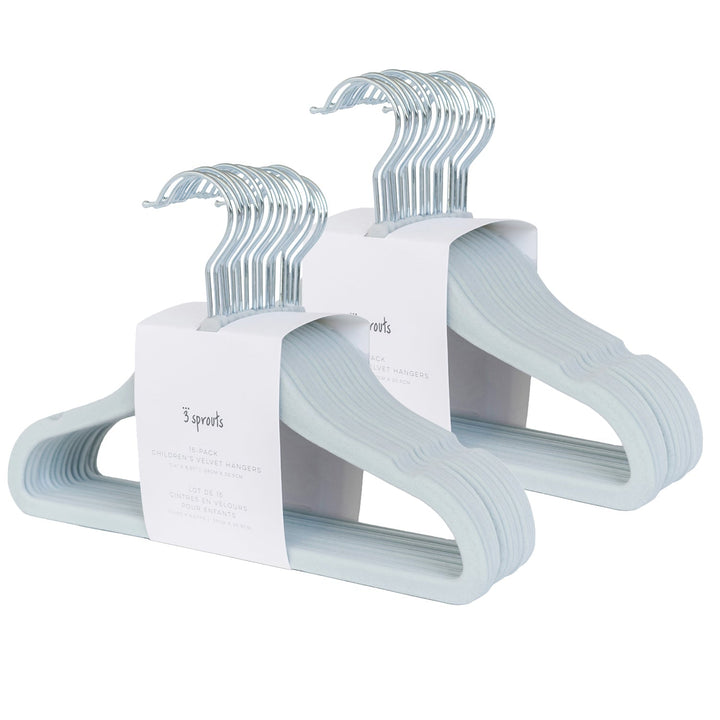 3 Sprouts Blue Velvet Non-Slip Hangers (30 Per Set)