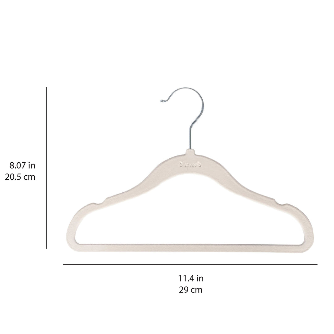 3 Sprouts Assorted Velvet Non-Slip Hangers (30 Per Set) | Cream/Gray/Hazelnut