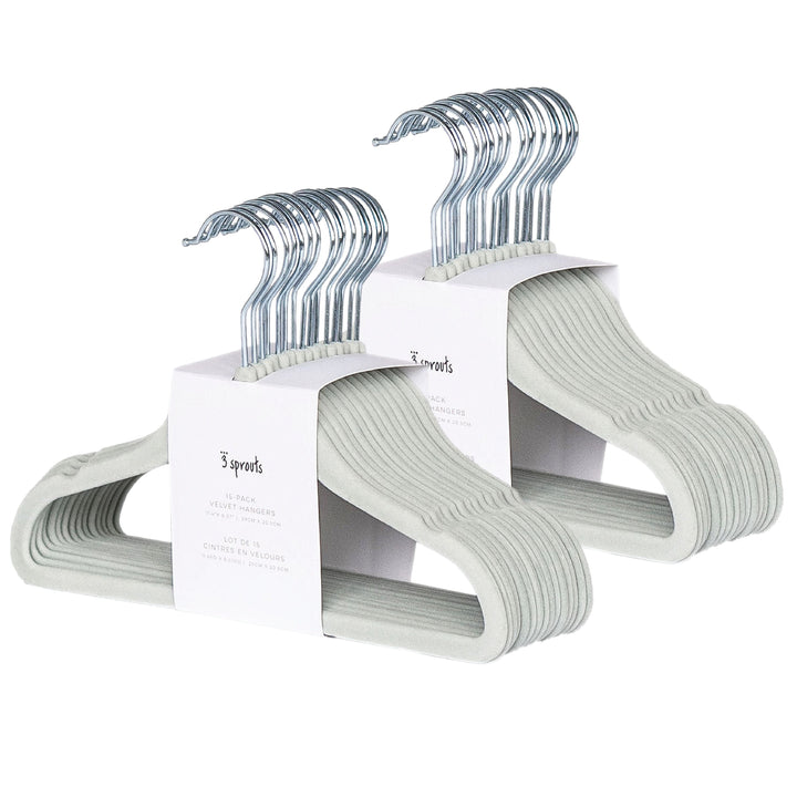 3 Sprouts Green Velvet Non-Slip Hangers (30 Per Set)