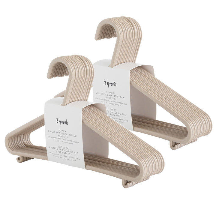 3 Sprouts Beige Wheat Straw Hangers (30 Per Set)