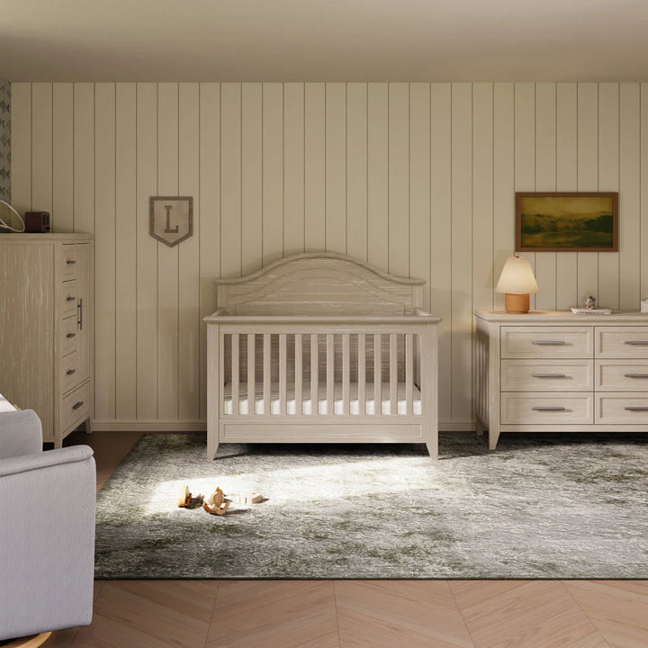 Monogram by Namesake Barrow Rustic 4-in-1 Convertible Curve Top Crib