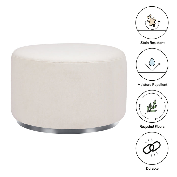 Babyletto Tuba Gliding Ottoman in Eco-Performance Fabric | Water Repellent & Stain Resistant