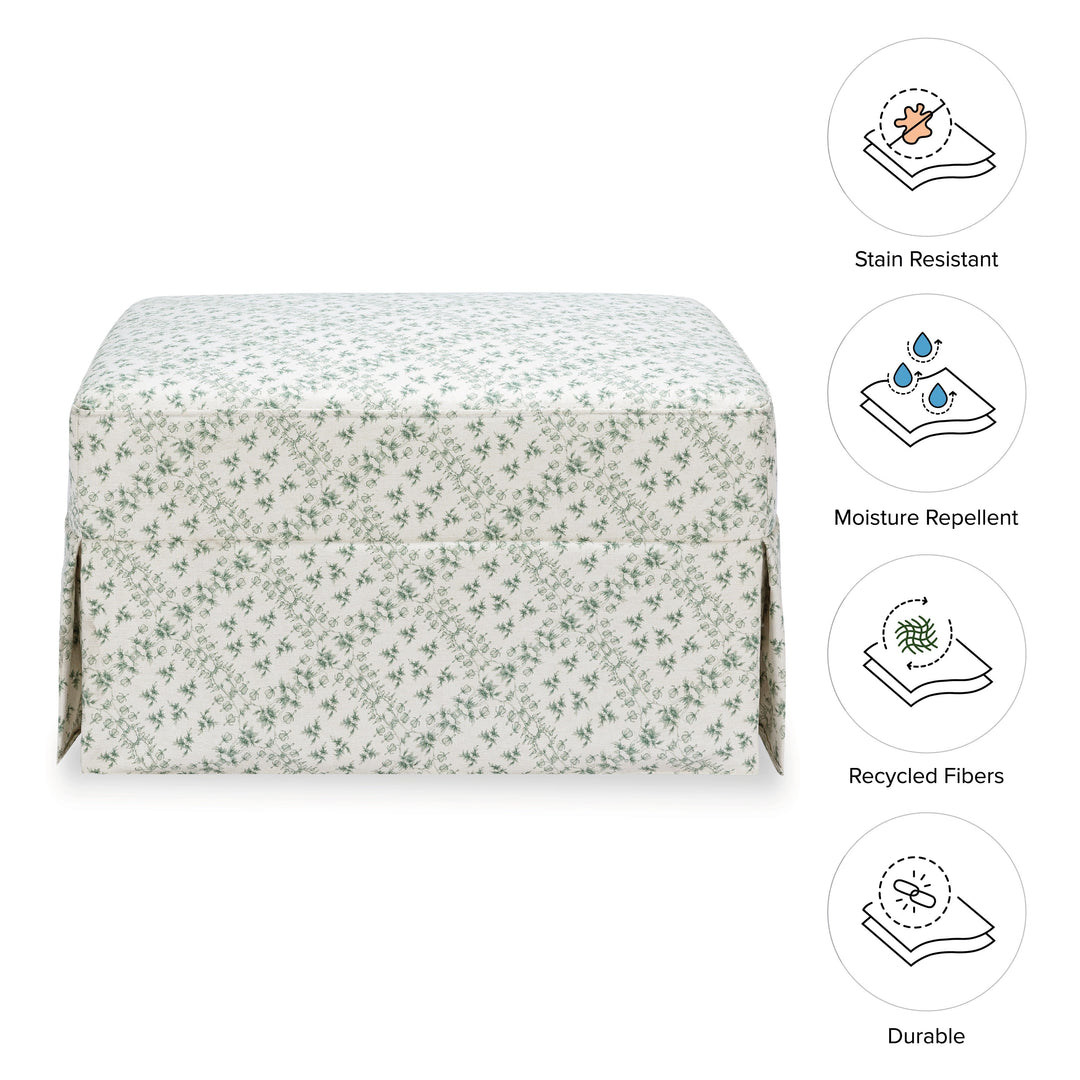 Sarah Flint x Namesake Crawford Gliding Ottoman in Eco-Performance Fabric | Water Repellent & Stain Resistant