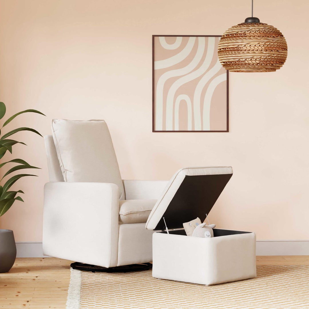 Babyletto Cali Storage Ottoman in Eco-Performance Fabric | Water Repellent &amp; Stain Resistant