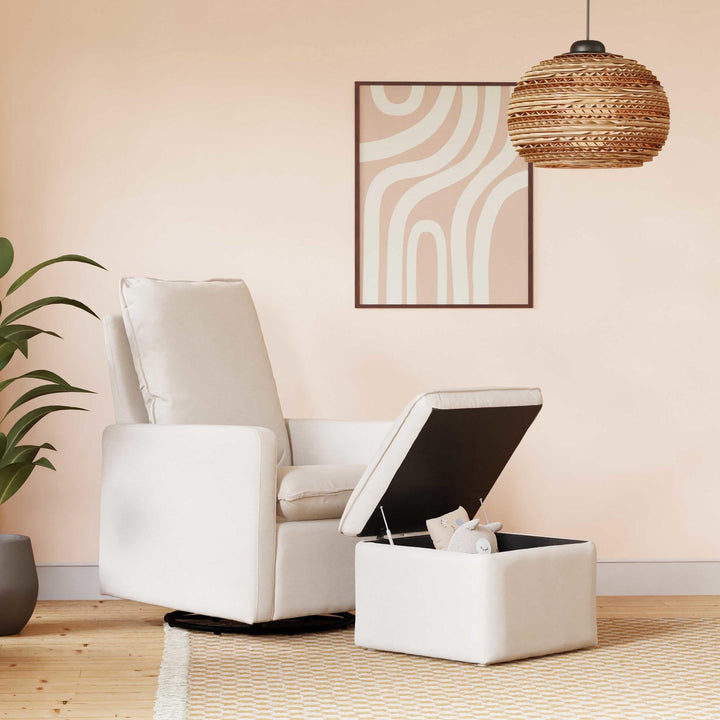 Babyletto Cali Storage Ottoman in Eco-Performance Fabric | Water Repellent &amp; Stain Resistant