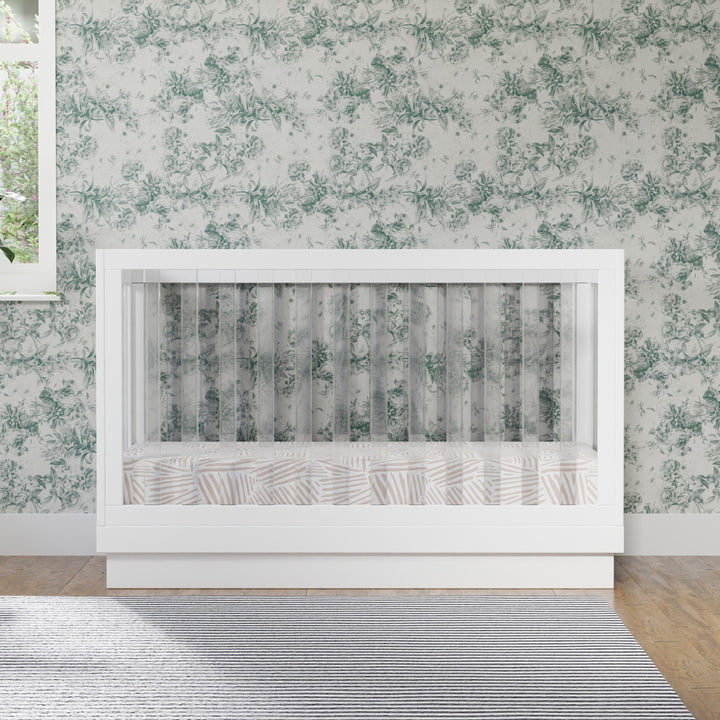 Babyletto Harlow Acrylic 3-in-1 Convertible Crib with Toddler Bed Conversion Kit