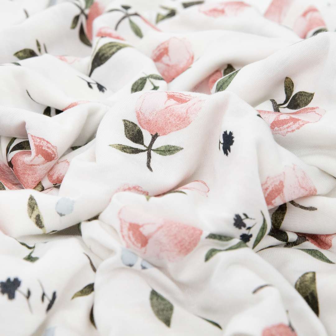 Little Unicorn Stretch Knit Swaddle Blanket | Watercolor Rose