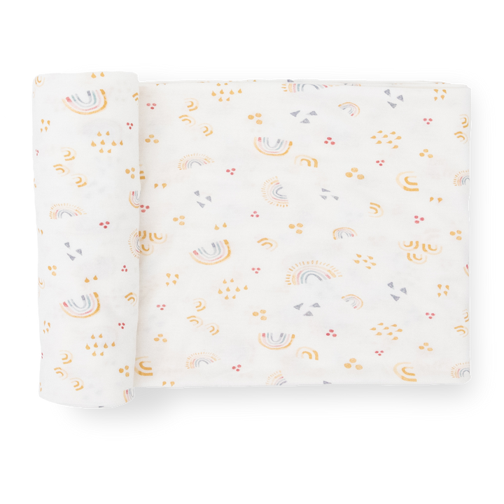 Little Unicorn Stretch Knit Swaddle Blanket | Rainbows