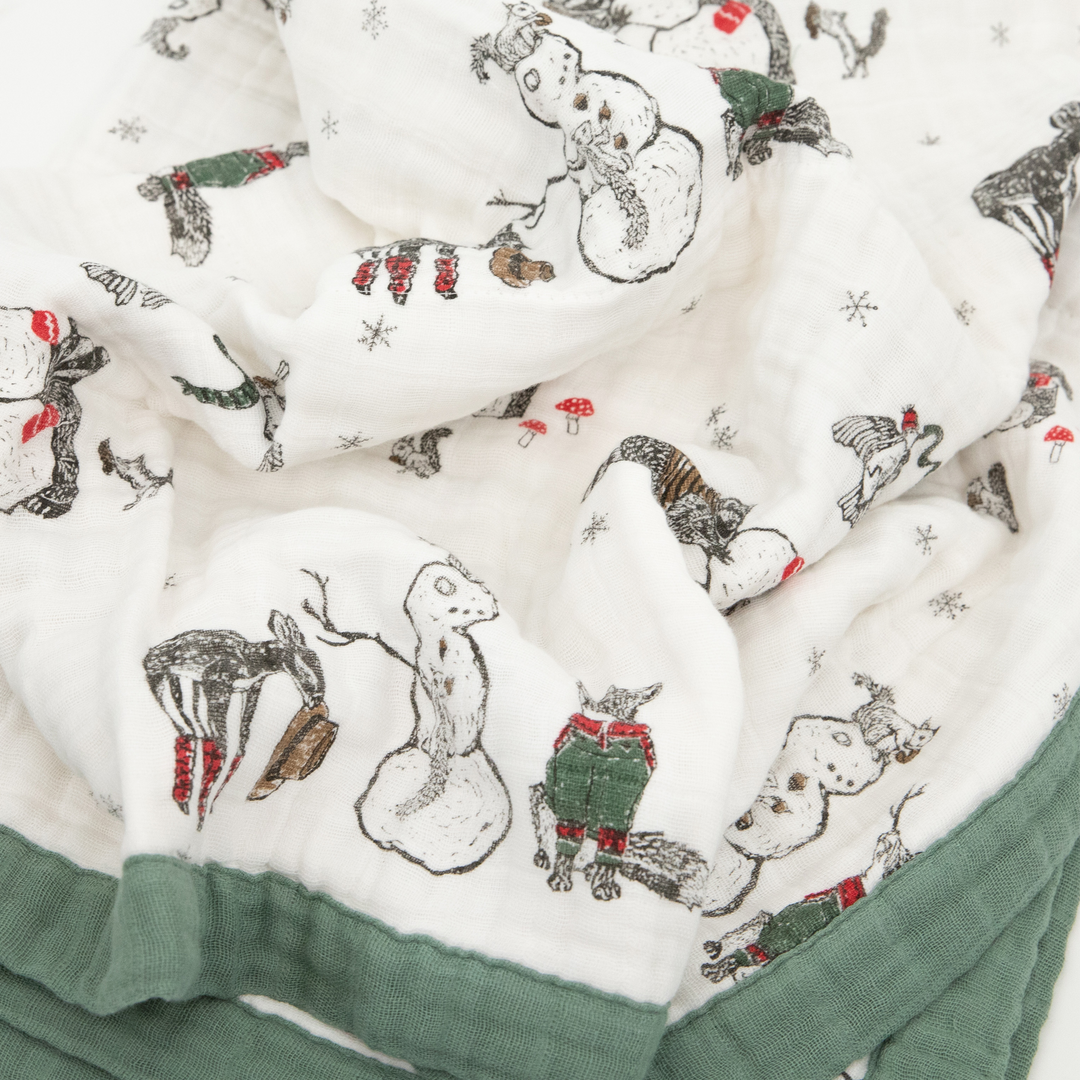 Little Unicorn Cotton Muslin Baby Quilt | Snow Day