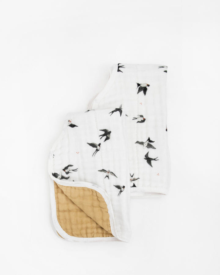 Little Unicorn Organic Cotton Muslin Burp Cloth 2 Pack | Swallows + Wheat